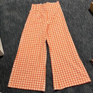 Orange Checkered  Pants